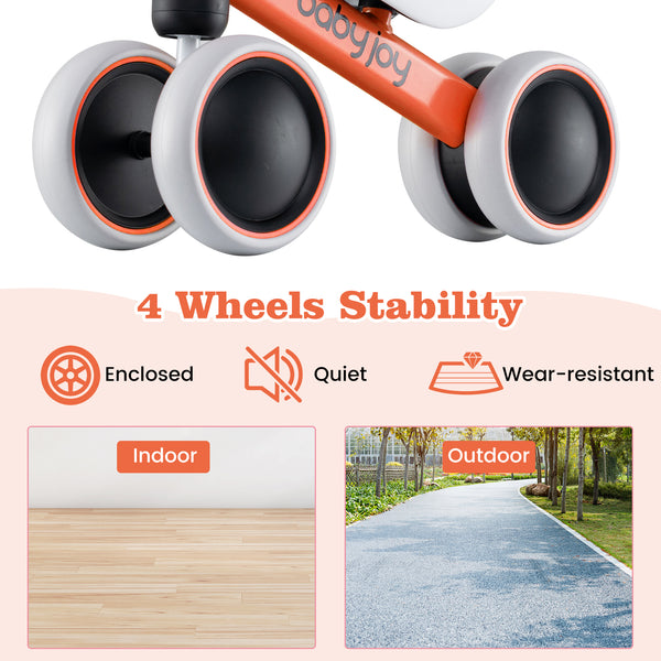 Baby Balance Bike for 2 Years Old Boys Girls No Pedal 4 Wheels