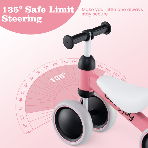Baby Balance Bike for 2 Years Old Boys Girls No Pedal 4 Wheels