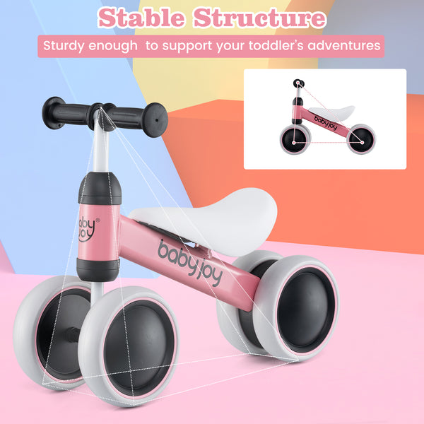 Baby Balance Bike for 2 Years Old Boys Girls No Pedal 4 Wheels