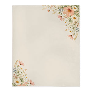 Personalize the Wildflower toddler minky blanket in cream with your baby's name