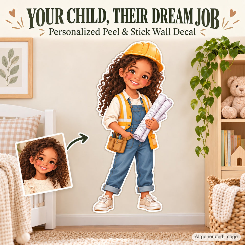 Personalized Architect Wall Decal from Photo, Dream Job Sticker, image 1