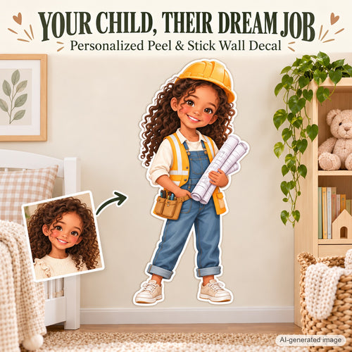 Personalized Architect Wall Decal from Photo, Dream Job Sticker, image 1
