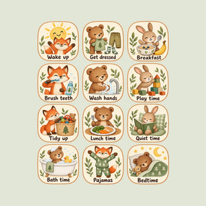Woodland Daily Routine Wall Decals, Set of 12, image 1