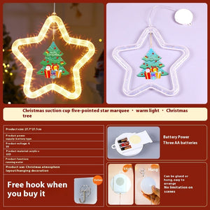 LED Christmas Star Pendant Window Door Decor