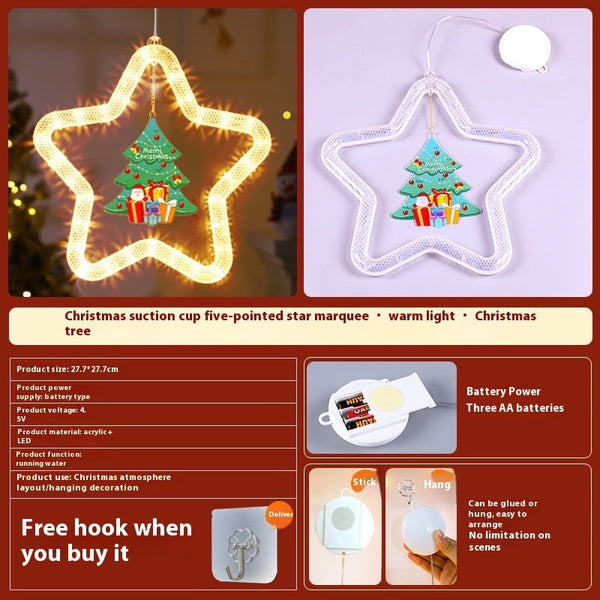 LED Christmas Star Pendant Window Door Decor