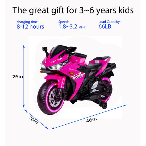 Kids' 12V Ride-On Motorcycle – Electric Motorbike for Ages 3–6