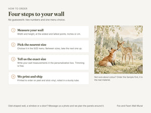 Watercolor Fox and Fawn Wall Mural, image 5