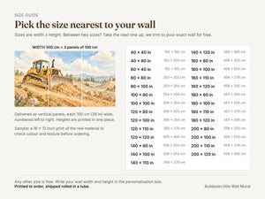 Watercolor Bulldozer Hills Wall Mural, image 5