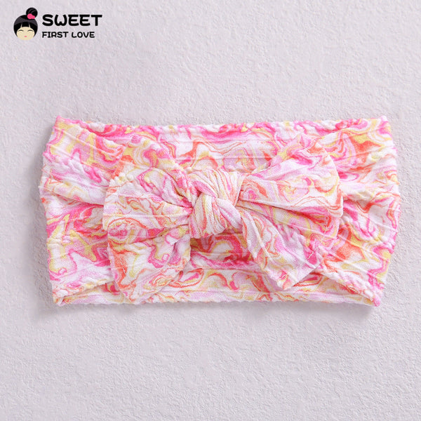 Children's Wide-brimmed Elastic Bow Baby Printed Headband