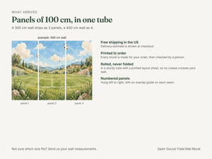 Watercolor Open Soccer Field Wall Mural, image 8