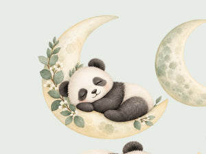 Sleeping Panda Moon and Clouds Wall Decals, Set of 13, image 4