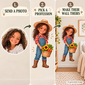 Personalized Farmer Wall Decal from Photo, Dream Job Sticker, image 8