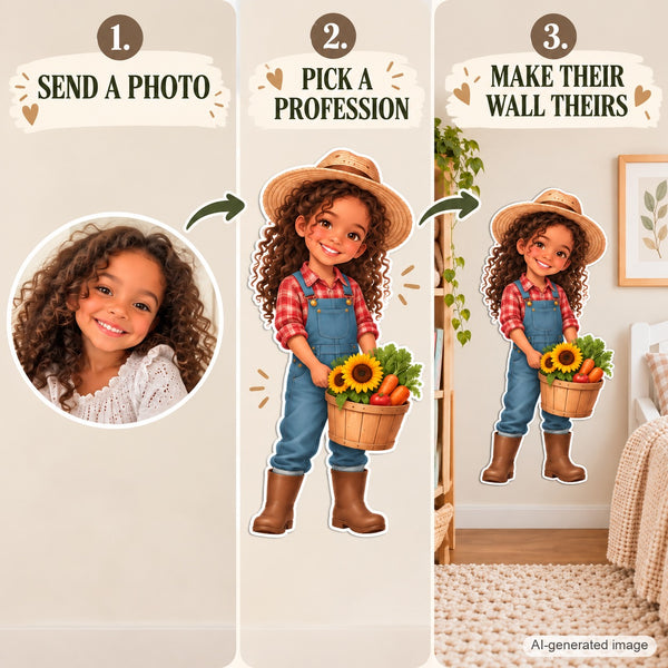 Personalized Farmer Wall Decal from Photo, Dream Job Sticker, image 8