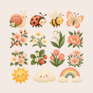Peach Blossom Garden Wall Decals, Set of 15, image 1