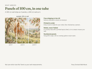 Watercolor Pony Orchard Farm Wall Mural, image 8