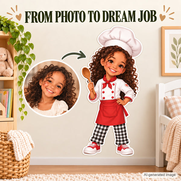 Personalized Chef Wall Decal from Photo, Dream Job Sticker, image 3