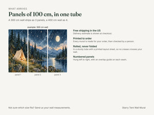 Watercolor Starry Tent Camping Wall Mural, image 8