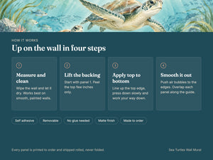 Watercolor Sea Turtles Ocean Wall Mural, image 9