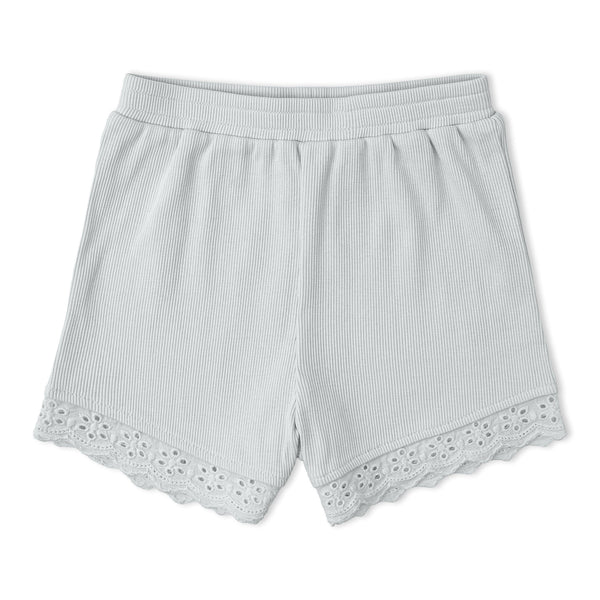 Organic Ruffle Top & Shorts Set - Fog