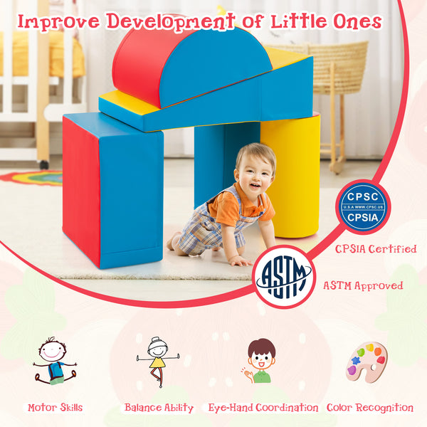 5-Piece Kids Climb and Crawl Activity Playset - Indoor & Outdoor