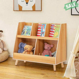 5-Cube Kids Bookshelf and Toy Organizer with Anti-Tipping Kits-White White Kids Storage