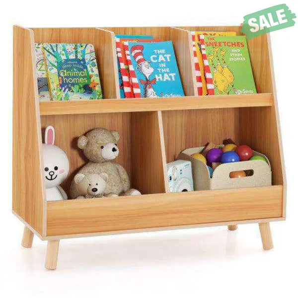 5-Cube Kids Bookshelf and Toy Organizer with Anti-Tipping Kits-White White Kids Storage