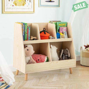 5-Cube Kids Bookshelf and Toy Organizer with Anti-Tipping Kits-White White Kids Storage