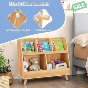 5-Cube Kids Bookshelf and Toy Organizer with Anti-Tipping Kits-White White Kids Storage