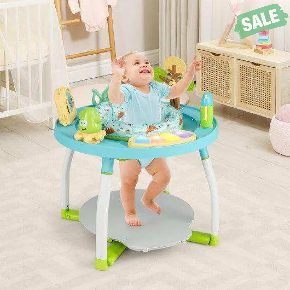 5-in-1 Baby Activity Center Interactive Bounce Seat with Removable Toys-Pink