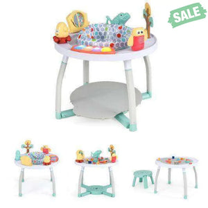5-in-1 Baby Activity Center Interactive Bounce Seat with Removable Toys-White White Baby Walkers