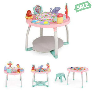 5-in-1 Baby Activity Center Interactive Bounce Seat with Removable Toys-White White Baby Walkers