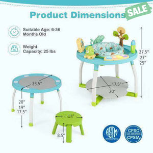 5-in-1 Baby Activity Center Interactive Bounce Seat with Removable Toys-White White Baby Walkers