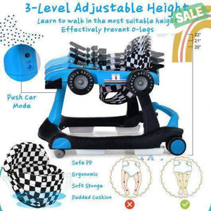 5-in-1 Baby Walker with Adjustable Height and Speed for Boys Girls 6-18 Months