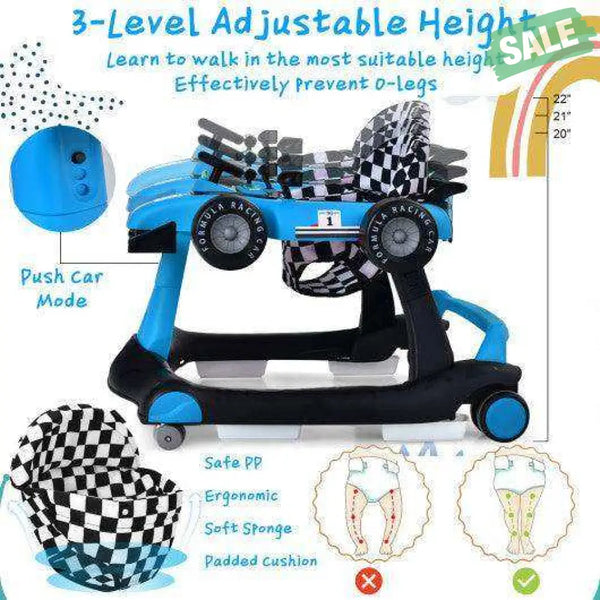 5-in-1 Baby Walker with Adjustable Height and Speed for Boys Girls 6-18 Months