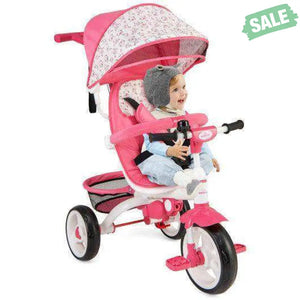 5-in-1 Detachable Baby Stroller Tricycle with Round Canopy-Blue Blue Baby Strollers