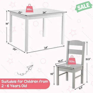 5 pcs Kids Pine Wood Multicolor Table Chair Set Deep Multicolor Kids Table & Chair Sets