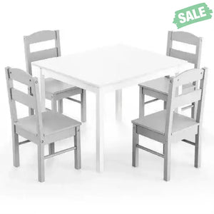 5 pcs Kids Pine Wood Multicolor Table Chair Set Deep Multicolor Kids Table & Chair Sets