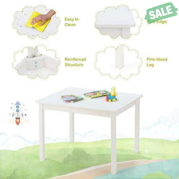 5 pcs Kids Pine Wood Multicolor Table Chair Set Deep Multicolor Kids Table & Chair Sets