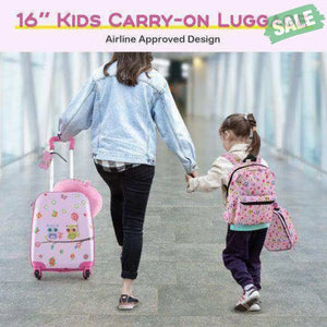 5 Piece Kids Luggage Set with Backpack Neck Pillow Name Tag Lunch Bag-Dark Blue Dark Blue Kids Luggage