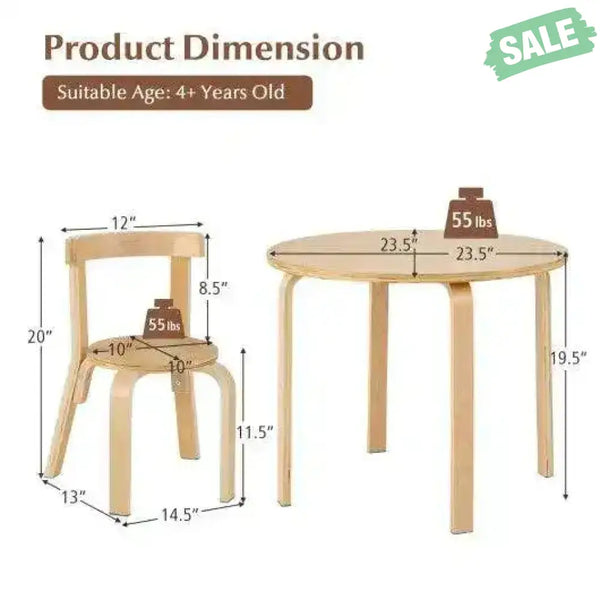 5-Piece Kids Wooden Curved Back Activity Table and Chair Set with Toy Bricks-Gray Gray Kids Table & Chair Sets