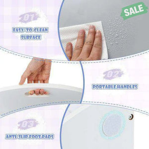 5 Piece Toddler Round Nesting Table with 4 Storage Stools for Activity-Grey Gray Kids Table & Chair Sets