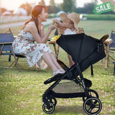 5-Point Harness Lightweight Infant Stroller with Foot Cover and Adjustable Backrest-Black Black Baby Strollers