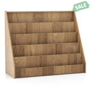 5-Tier Kids Bookshelf with Deep Compartments and Stable Baby Book Case-Natural