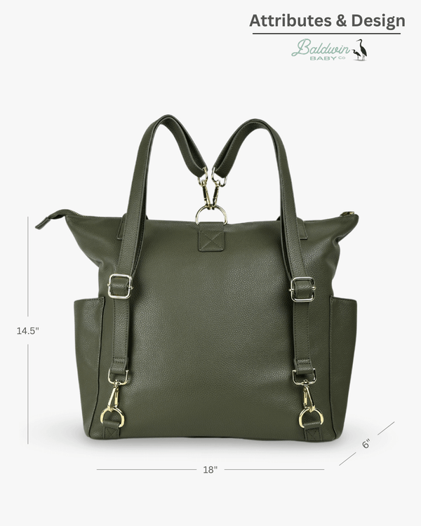 The Lillian Diaper Bag - Palmetto