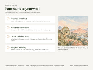 Watercolor Baby Triceratops Dinosaur Wall Mural, image 6