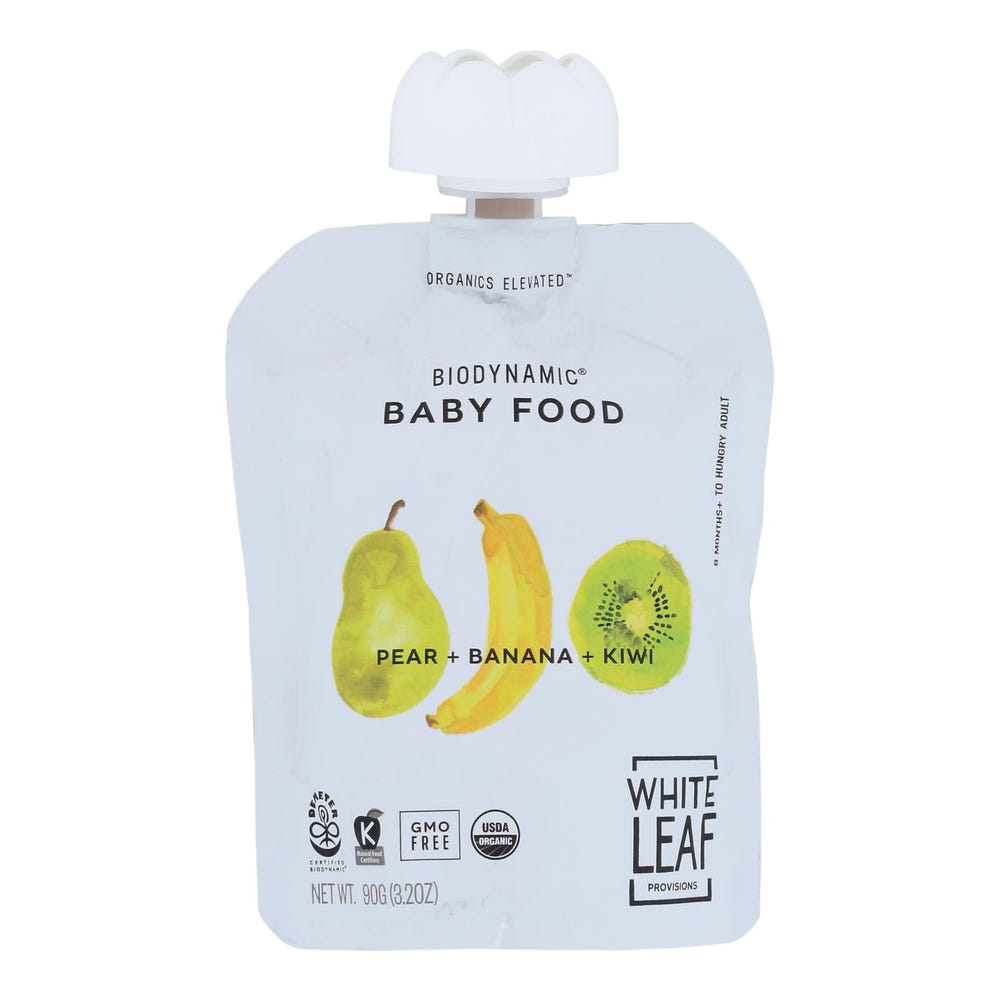 Cozy Farm White Leaf Provisions Pear Banana Kiwi Baby Food Pack 6x3.2oz
