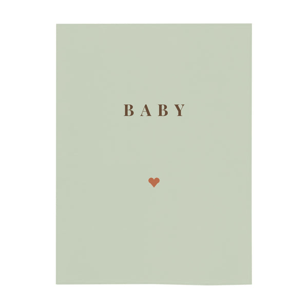 Personalize the Baby Surname minky baby blanket in sage with your baby's name