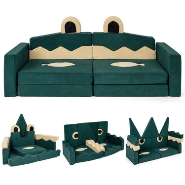 17-piece modular kids play couch designed to inspire creativity and imaginative play for babies and toddlers.