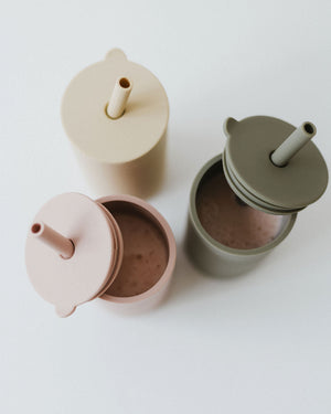 Colorful toddler cups with straw at a 32-degree angle, perfect for little hands and spill-free sipping.