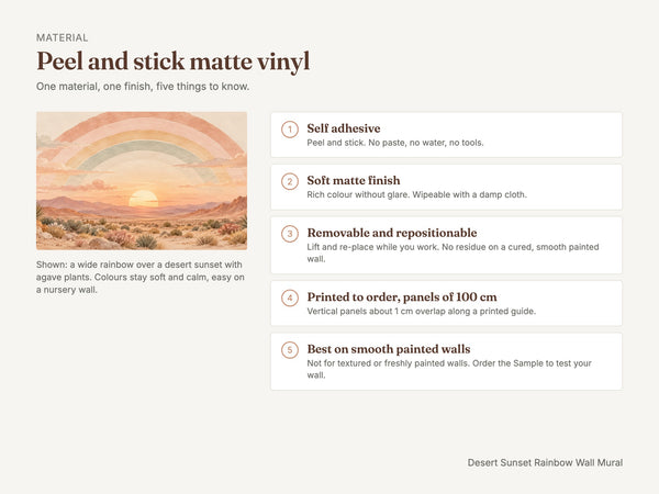 Watercolor Desert Sunset Rainbow Wall Mural, image 6
